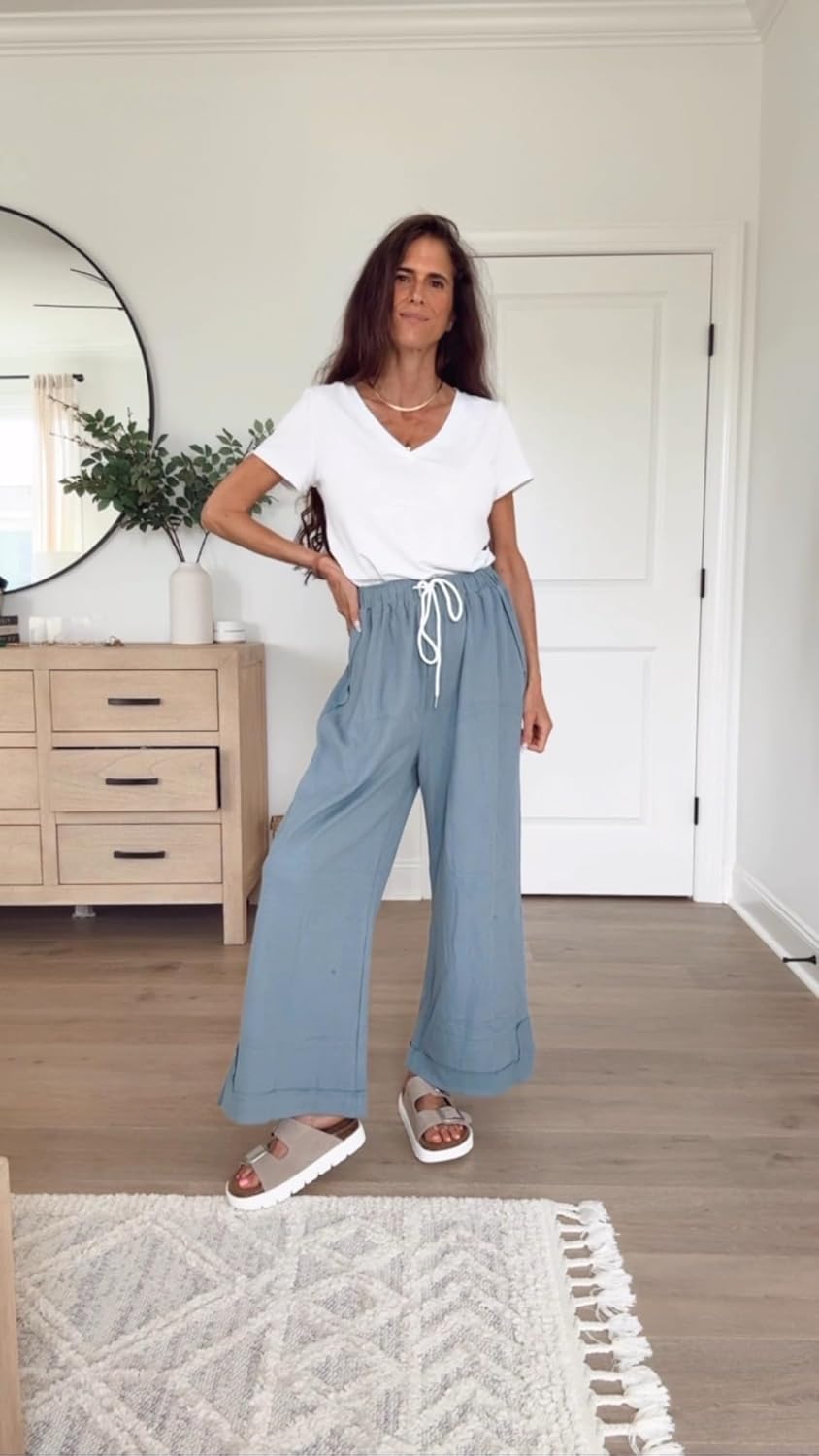 Thumbnail 5 de Athlisan Women's Baggy Wide Leg Palazzo Pants with Pockets