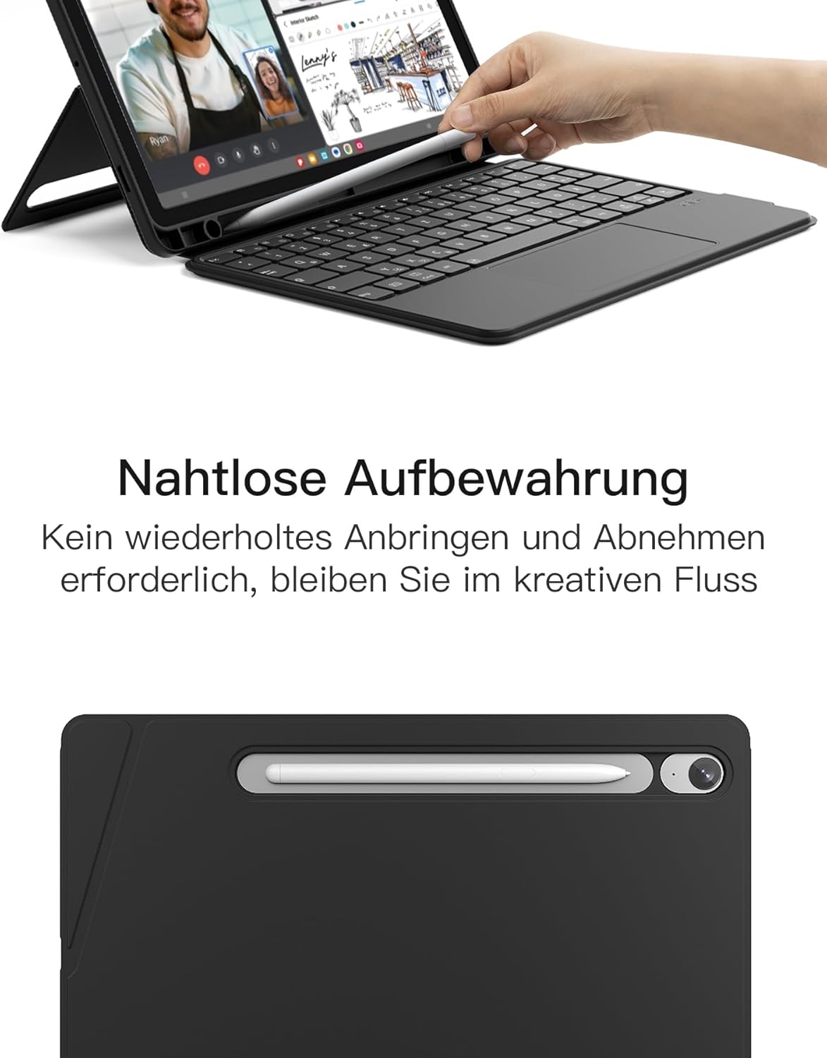 Thumbnail 5 de Inateck Hülle mit Tastatur für Galaxy Tab S10 FE