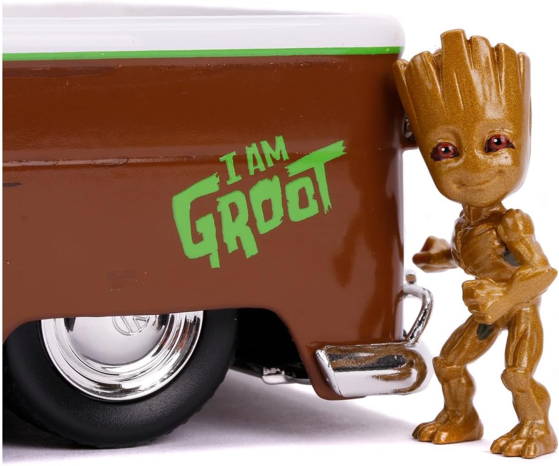 Detalle de Jada 253225013 Marvel 1963 Bus Pickup, metalowy model 1:24 z figurką Groota