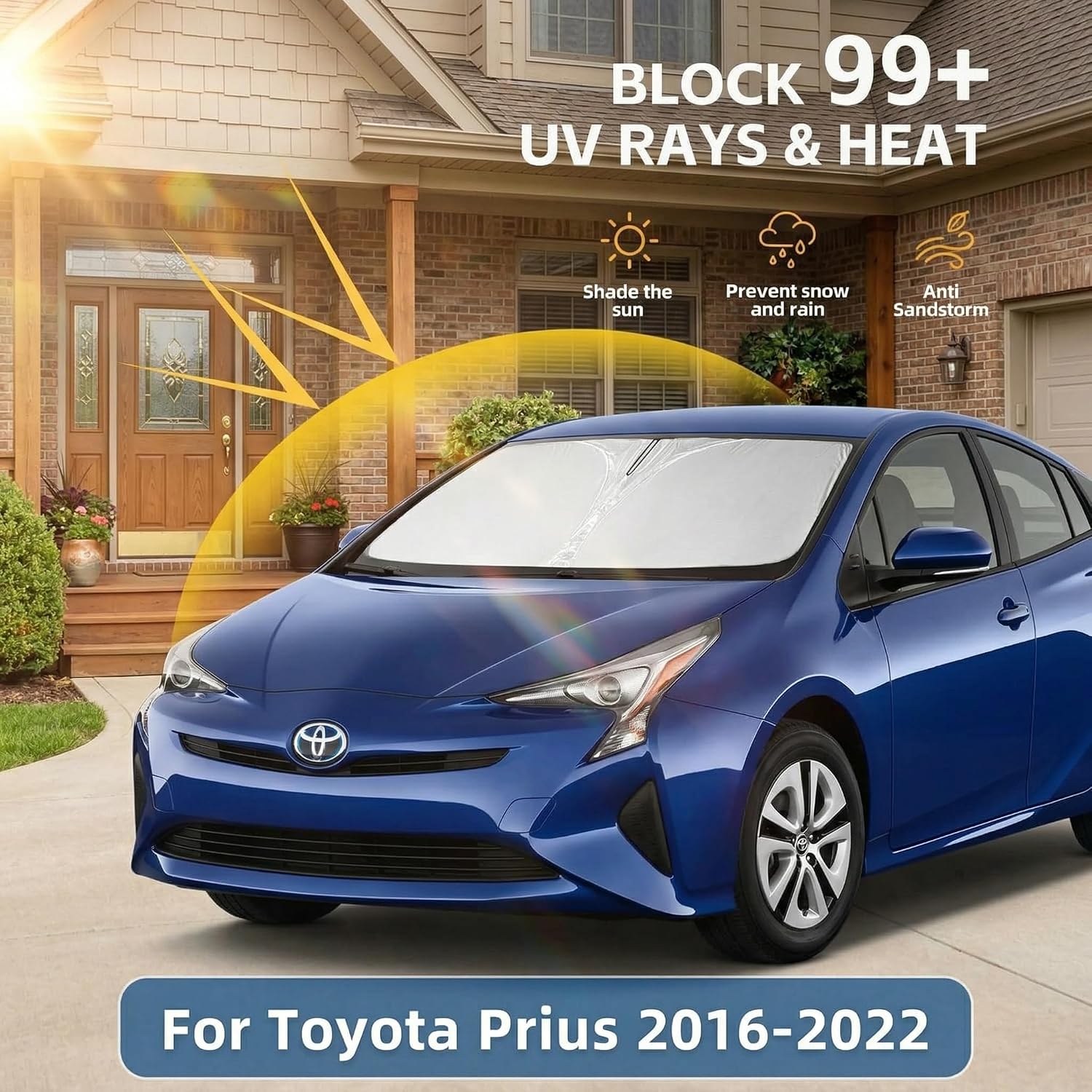 Thumbnail 1 de AuyNeas Windshield Sunshade for Toyota Prius (2016-2022) — Custom Front Window Shade
