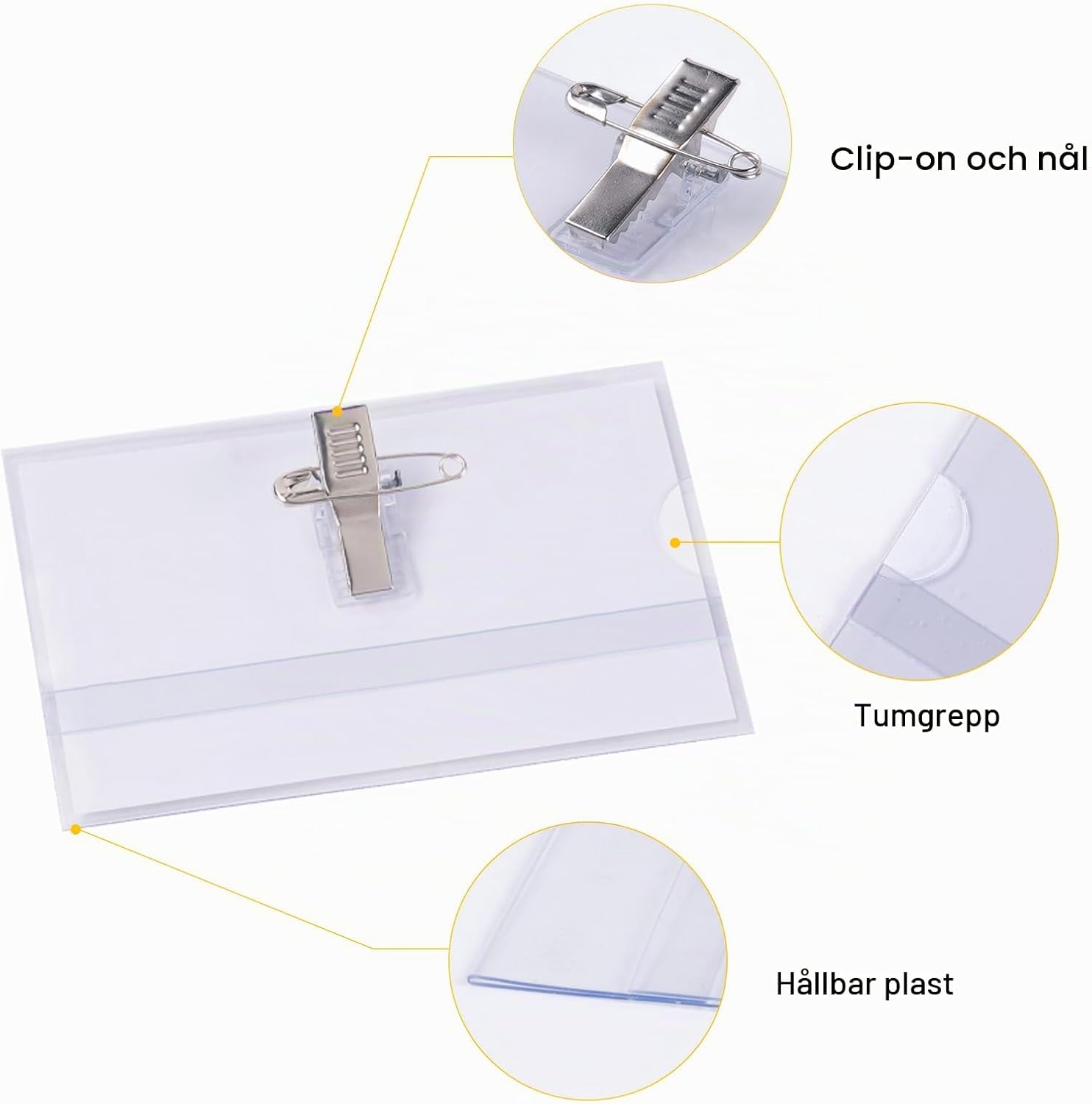 Detalle de Vicloon ID-hållare, 50 horisontella kortfickor i transparent PVC