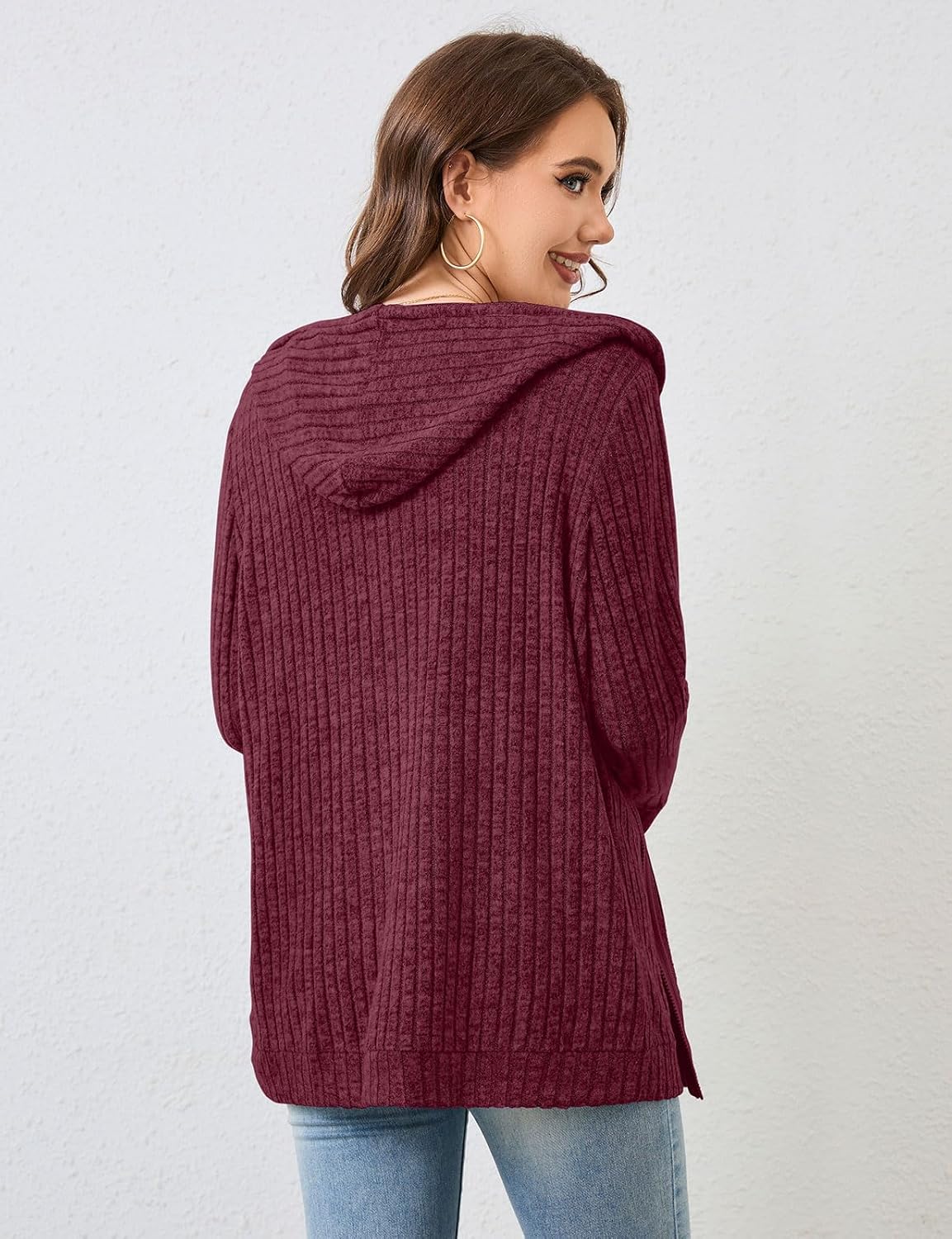 Detalle de Flikity damesvest met capuchon, ritssluiting en grote zakken, M-XXL