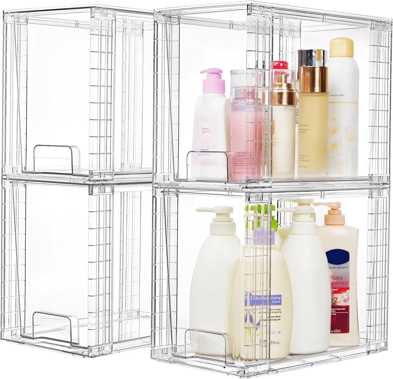 Detalle 2 de Vtopmart 4 Pack Clear Stackable Storage Drawers 9.7"