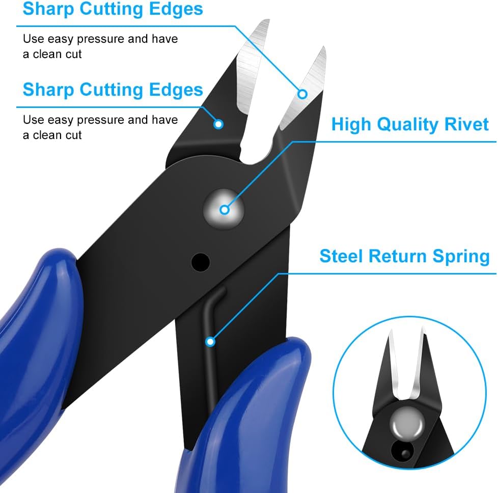 Thumbnail 3 de Ainiv 4PCS Micro Wire Cutter: Spring-Loaded Diagonal Cutters for Precise, Safe Cuts