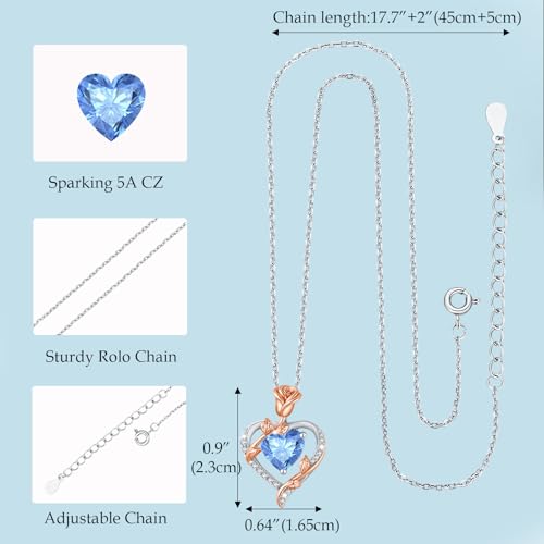 Detalle de MISUMOR Collar Mujer con Colgante de Corazón Rosa – Regalo Original para Ella