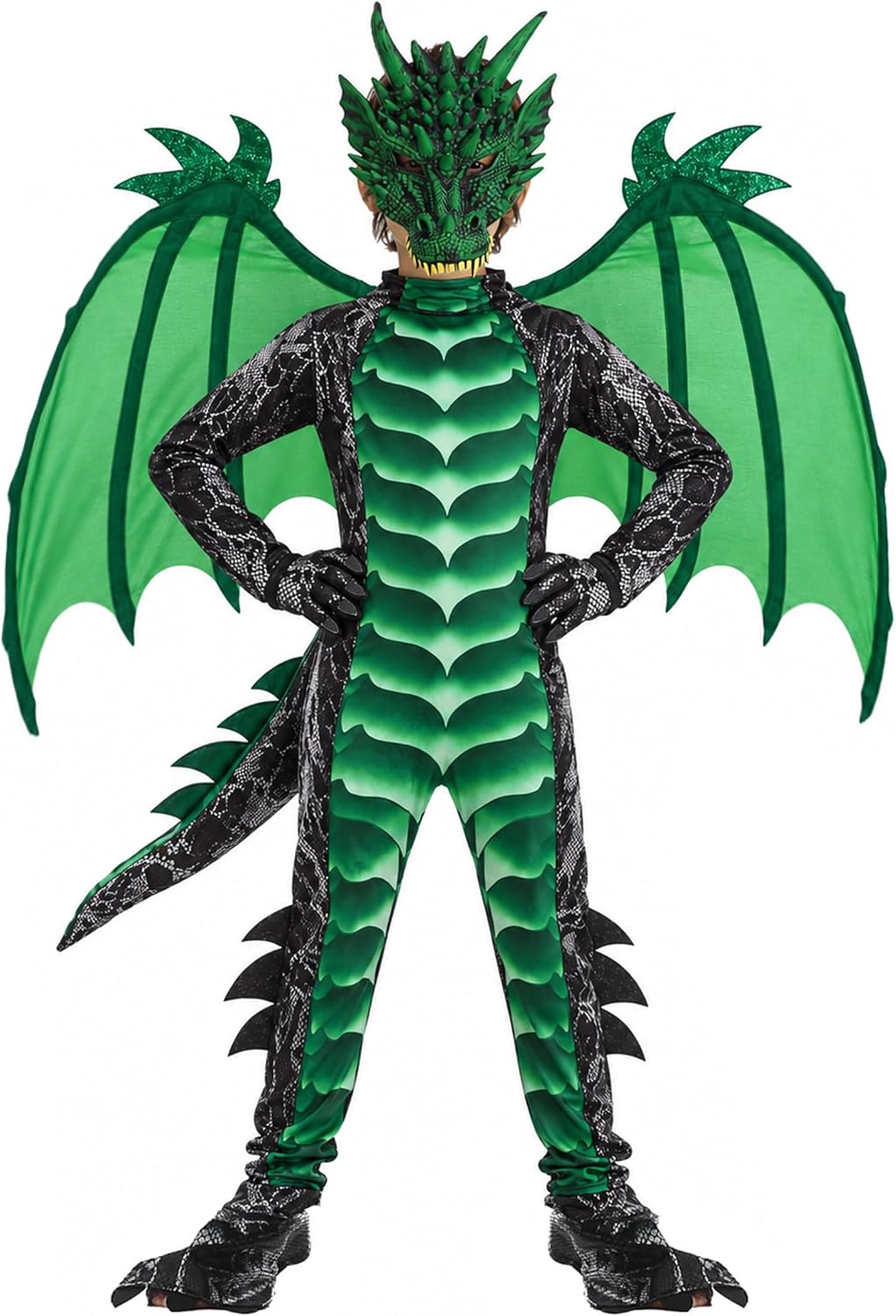 Detalle de Corespe DRGN-25 Kids’ Dragon Costume Set with Tail and Mask