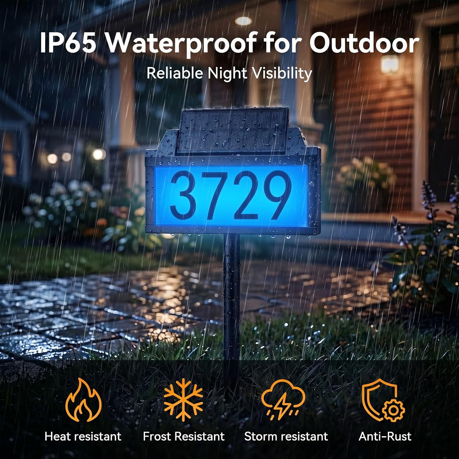 Detalle de Solar Address Sign with 12 LEDs