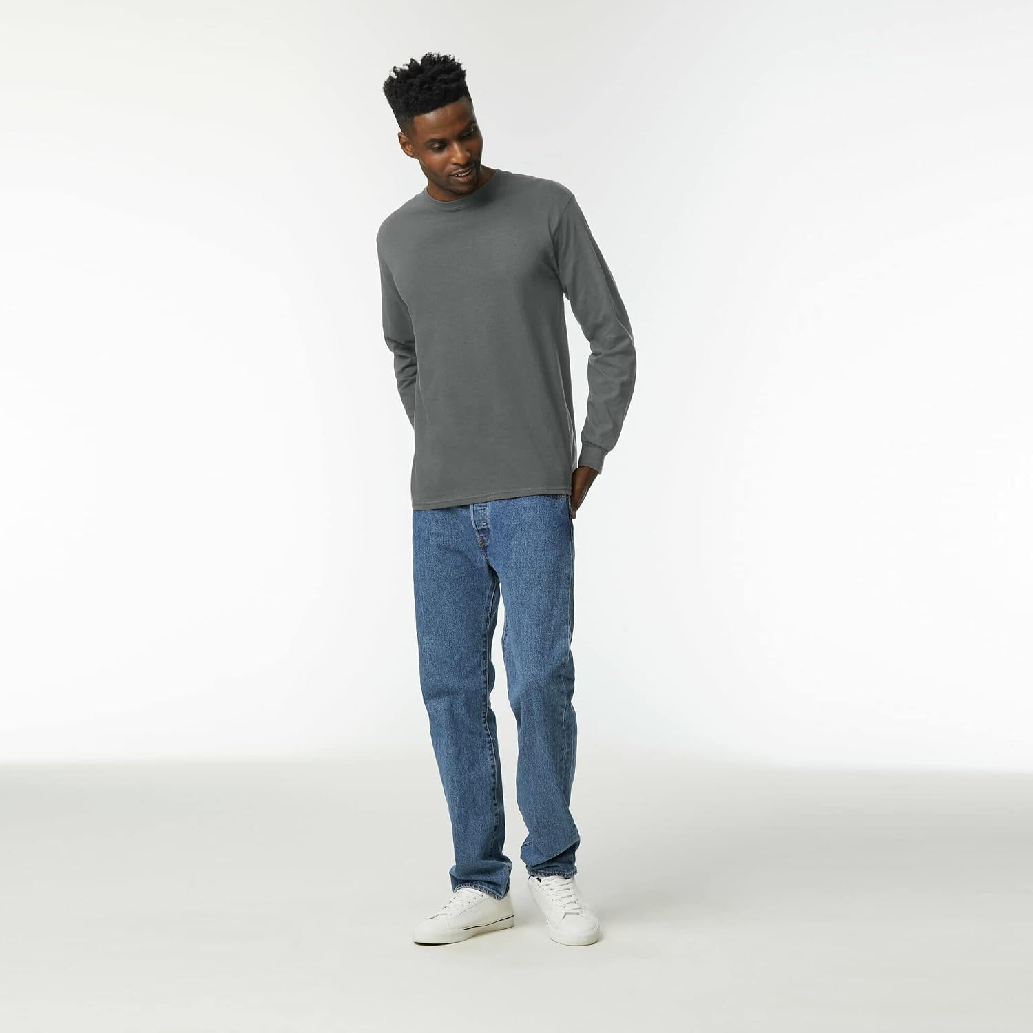 Detalle de Gildan Adult Ultra Cotton Long Sleeve T-Shirt (Style G2400) – Multipack