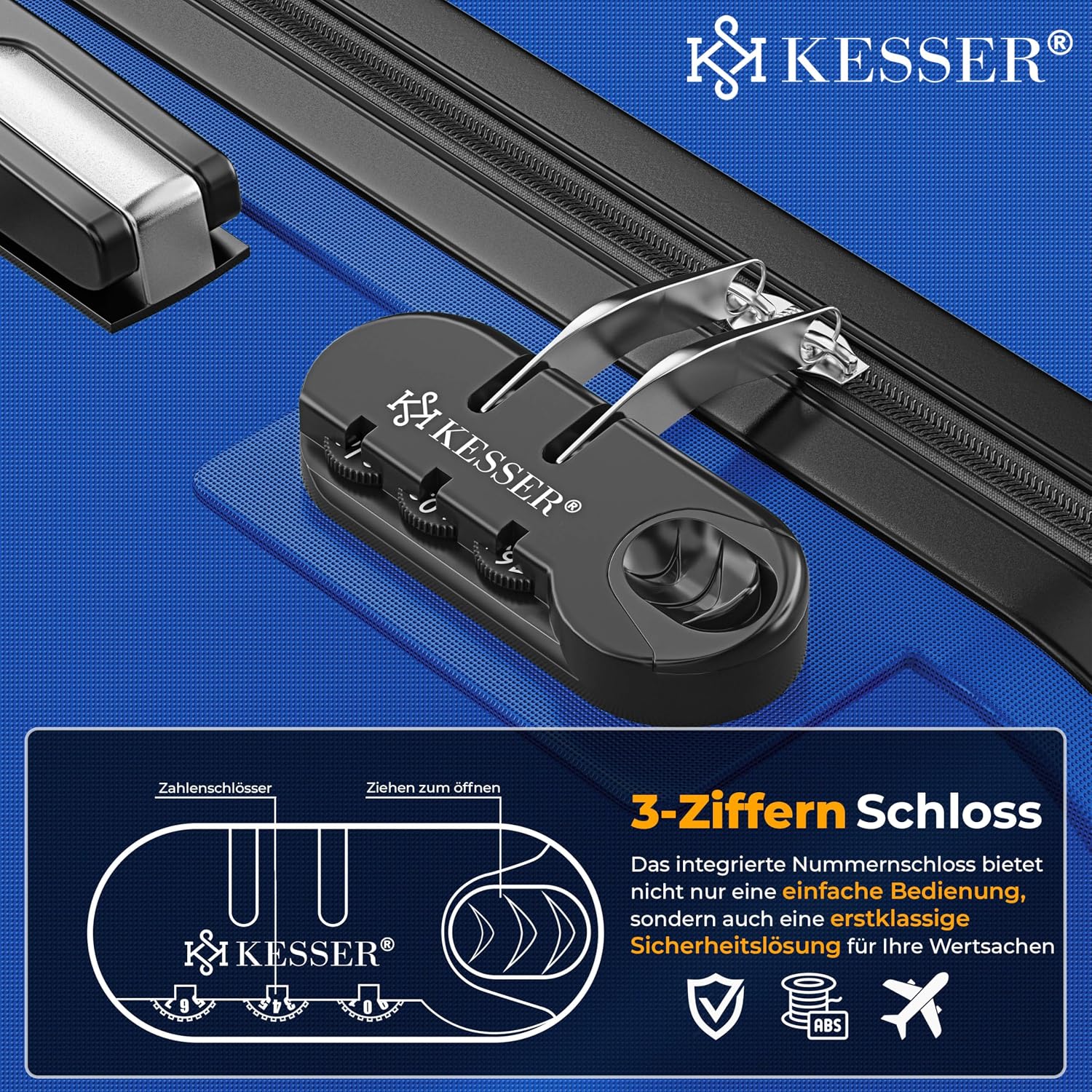 Thumbnail 2 de KESSER 4tlg. Hartschalenkofferset – ABS-Hartschalenkoffer inkl. TSA-Lock, Kofferwaage & Gepäckanhänger