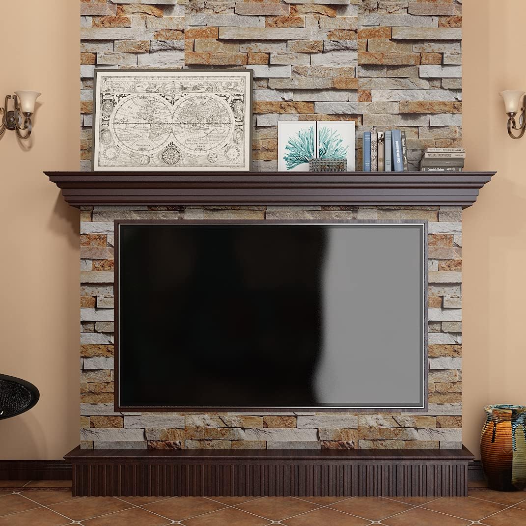 Detalle de Livelynine 40 cm x 10 m 3D selbstklebende Tapete im Steinoptik-Design (beige) für Wand & Spritzschutz