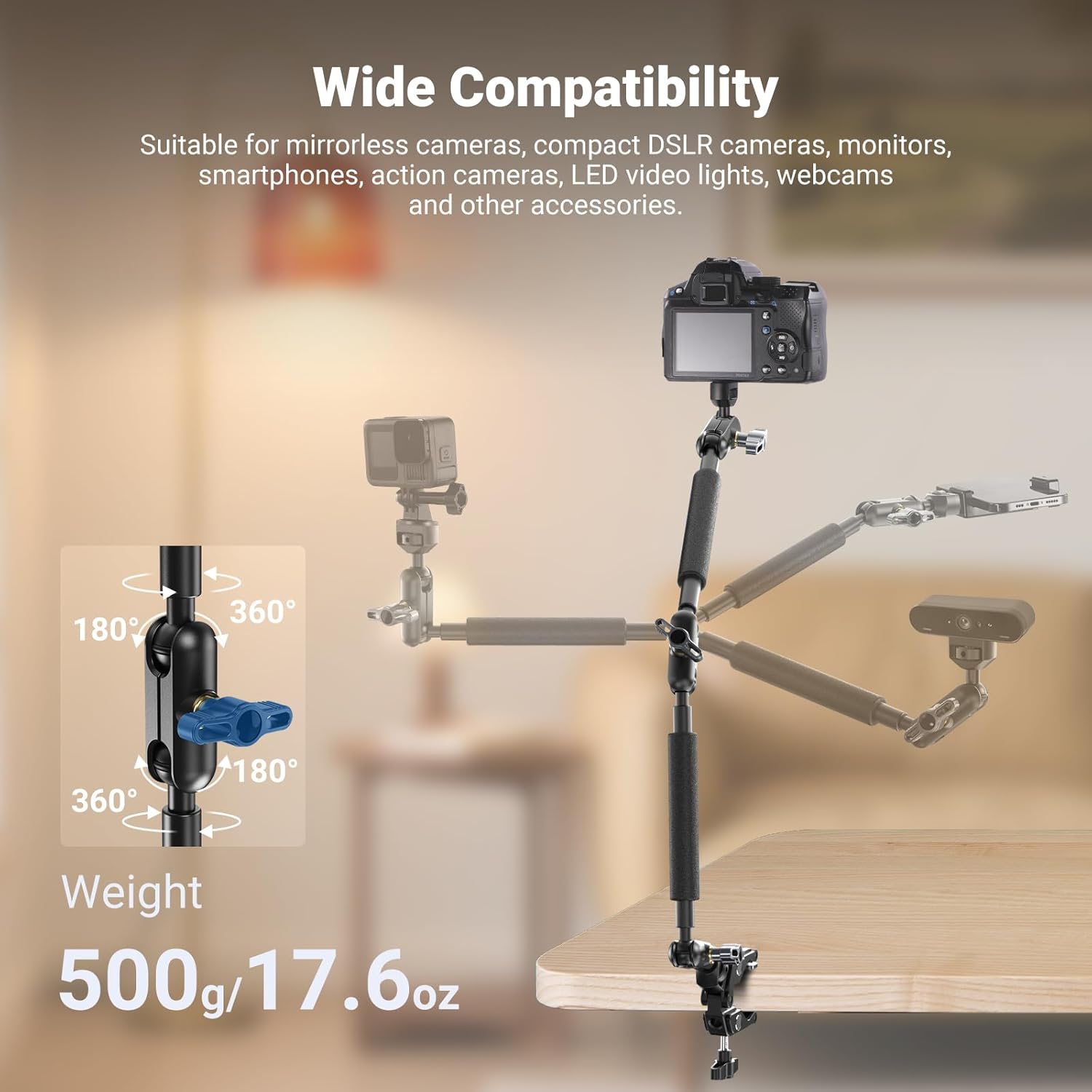 Detalle 2 de Neewer 22" Magic Arm desk clamp for microphones