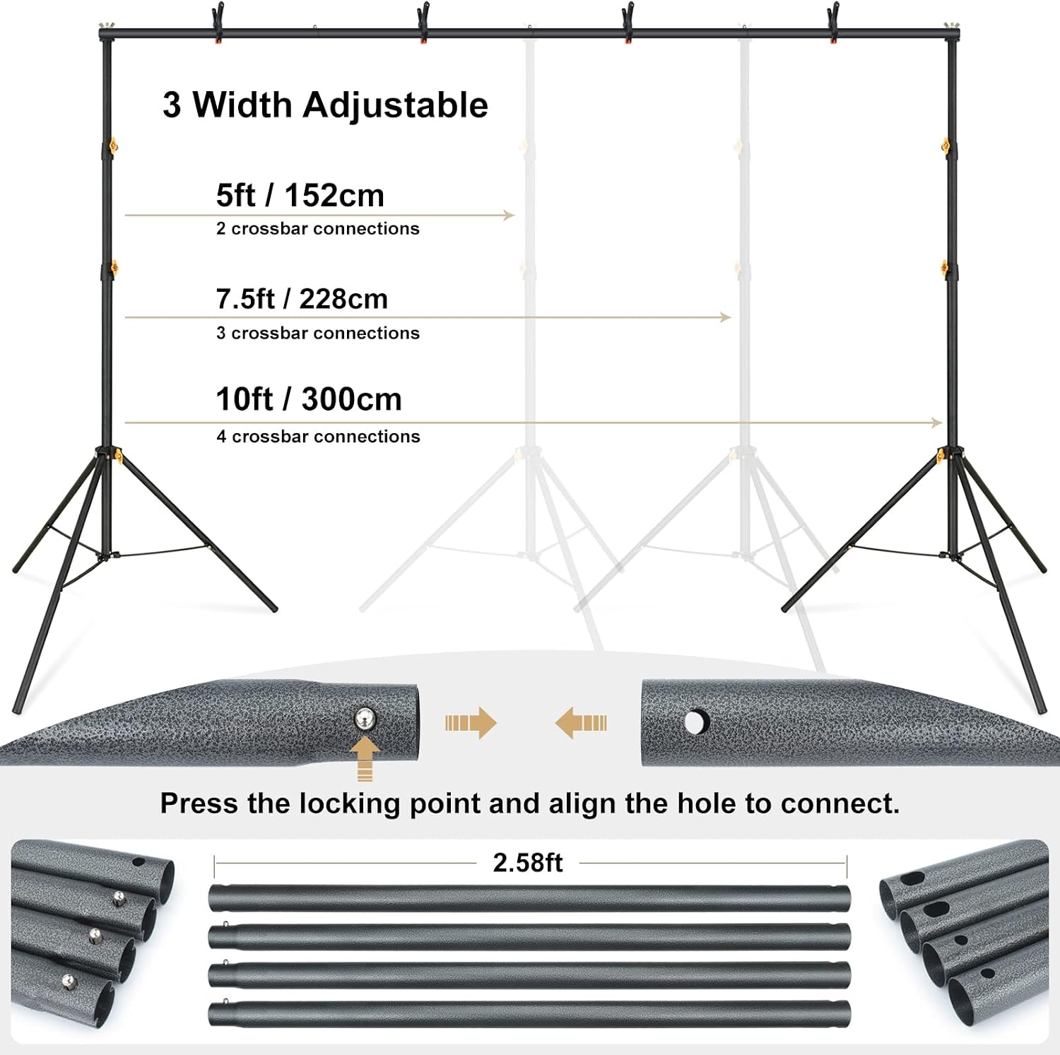 Detalle 2 de LINCO Lincostore Backdrop Support Stand Kit 10x6.5ft