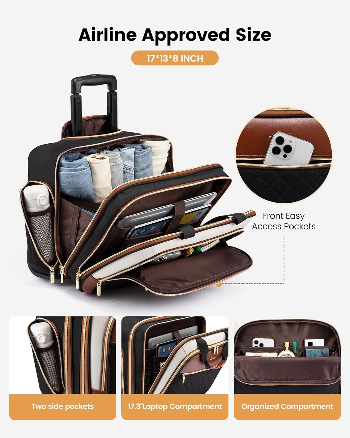 Thumbnail 1 de LOVEVOOK Rolling Laptop Bag 17.3-inch briefcase 🧳