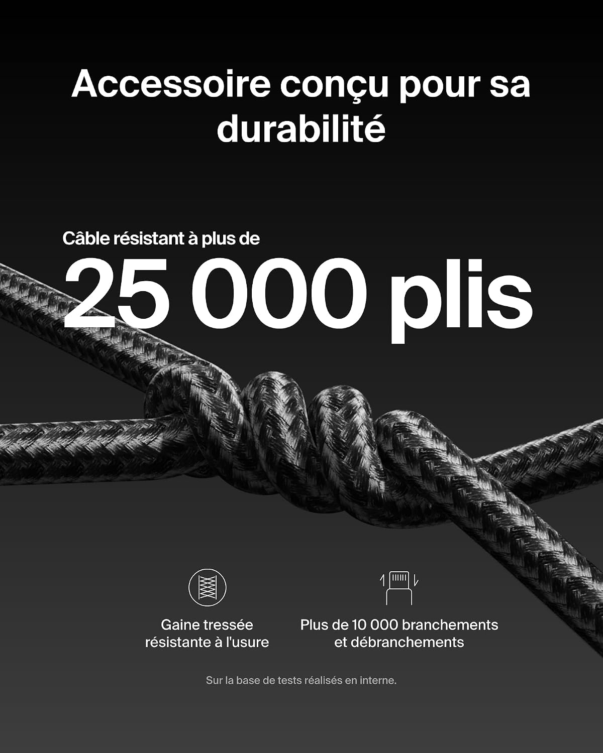 Detalle de Belkin Pack de 2 câbles USB-C 1,5 m 240 W