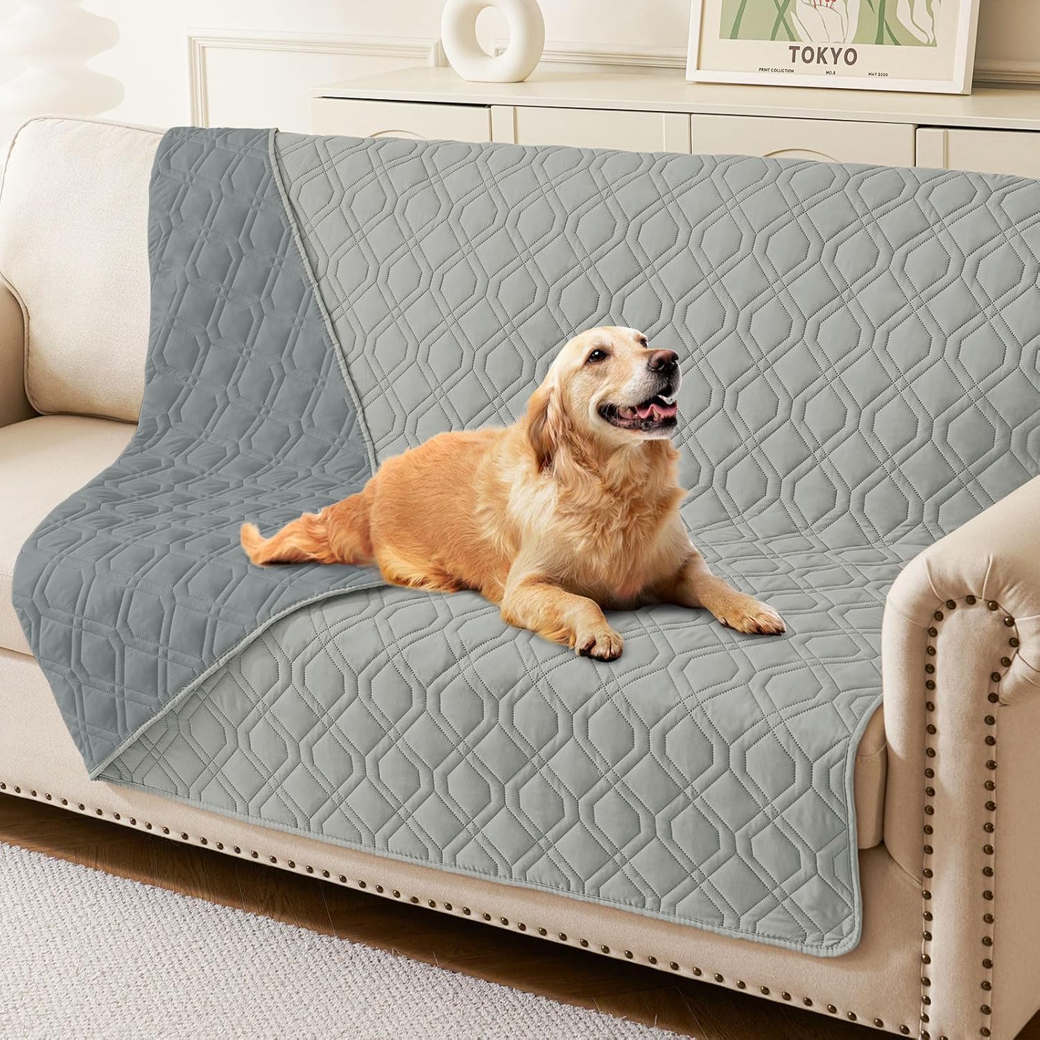 Homaxy Hundedecke wasserdicht 203x173 cm – Zwei Seiten, waschbar und flexibel einsetzbar