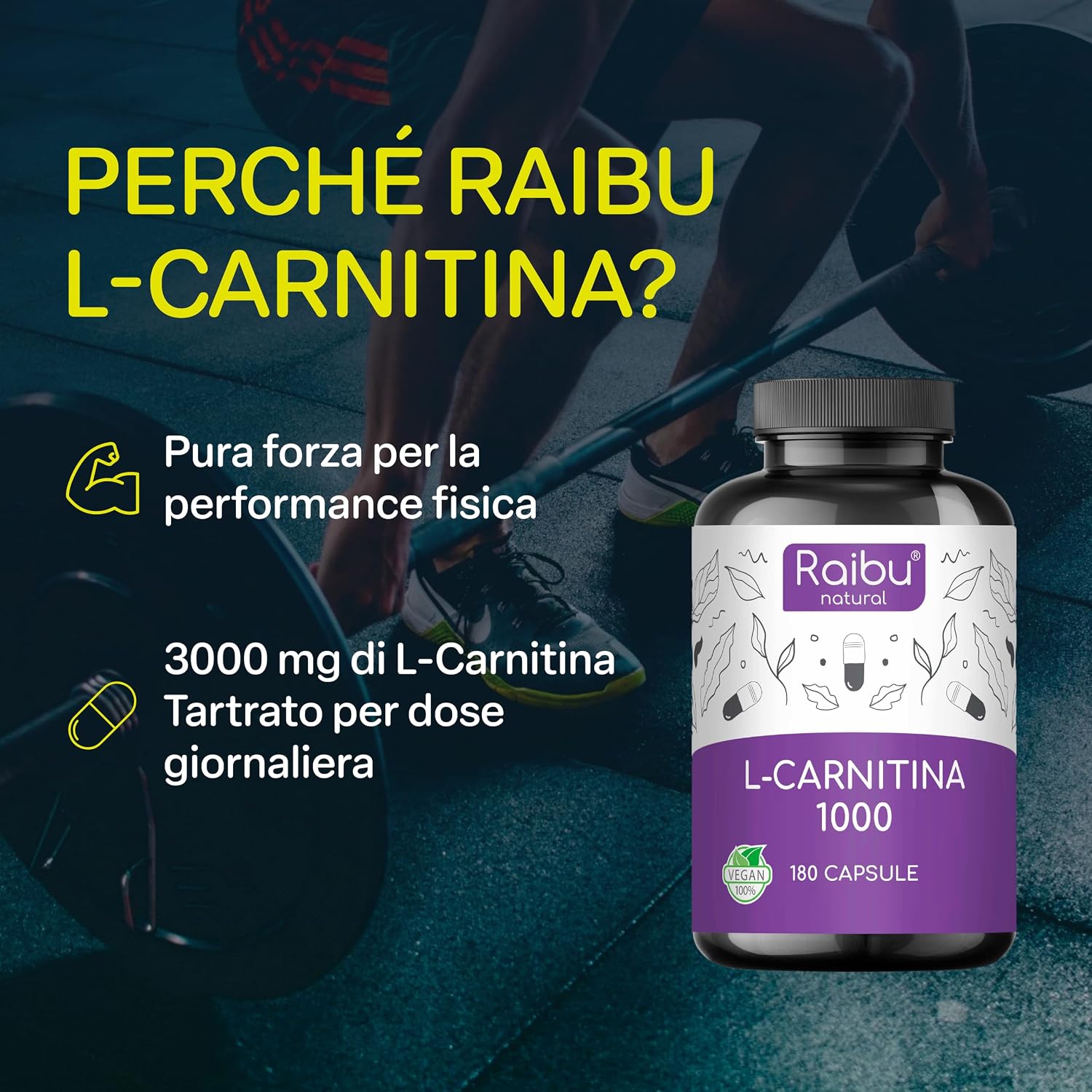 Thumbnail 1 de L Carnitina 1000 Integratore 180 Capsule