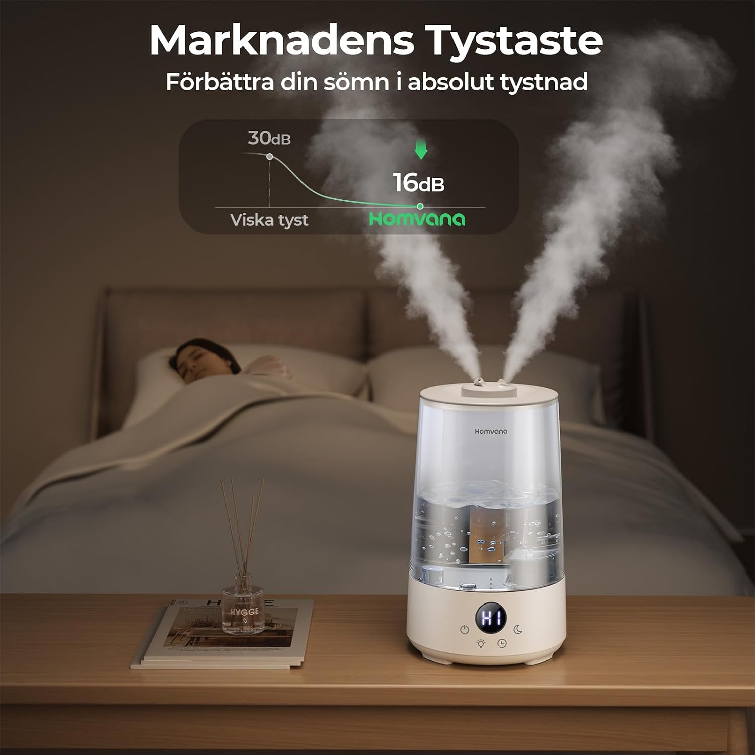 Detalle 1 de Homvana Top-Fill humidificador 34 h para dormitorio