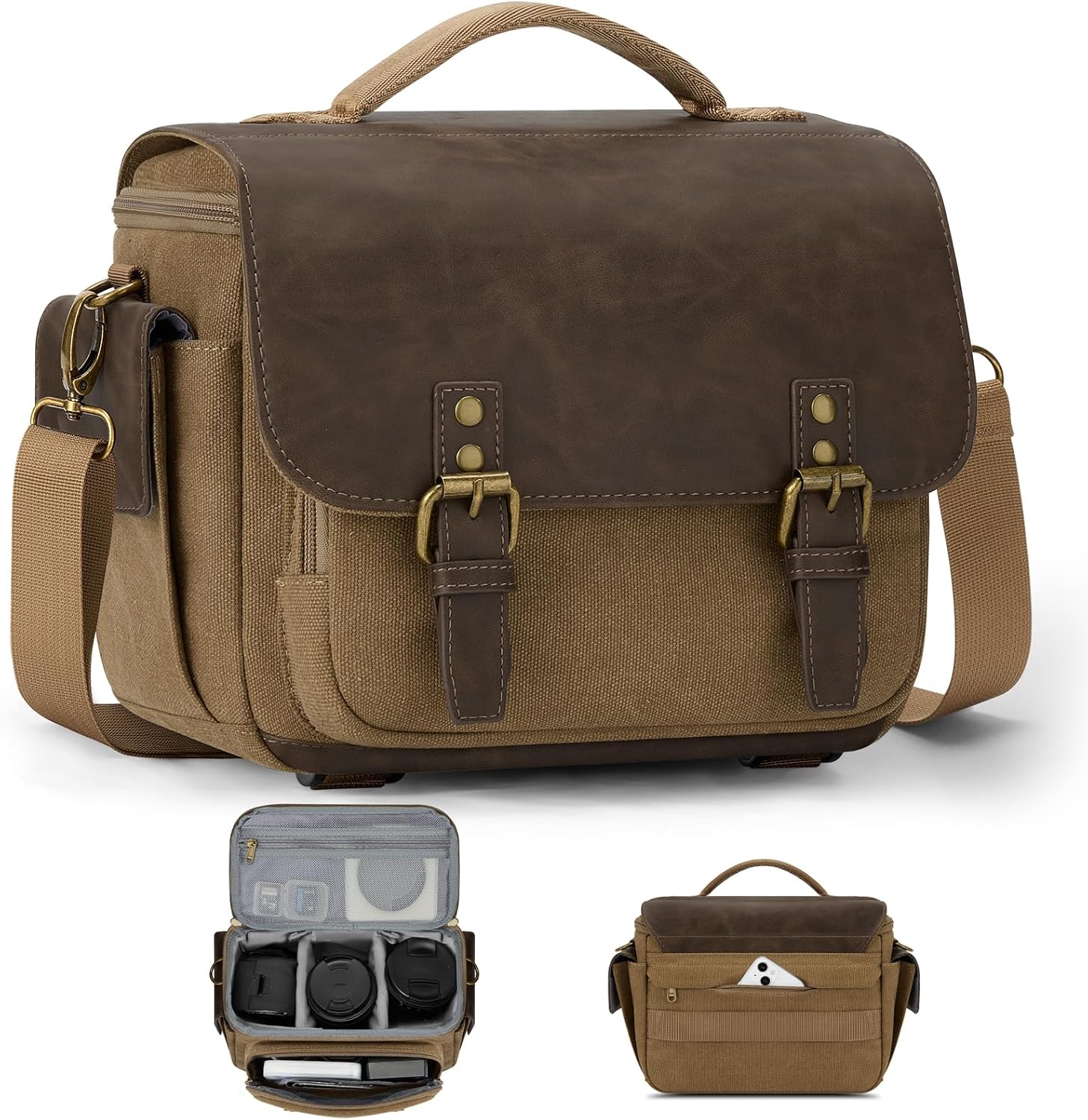 Detalle de RAINSMORE Camera Bag, Small Sling Case for DSLR/SLR/Mirrorless