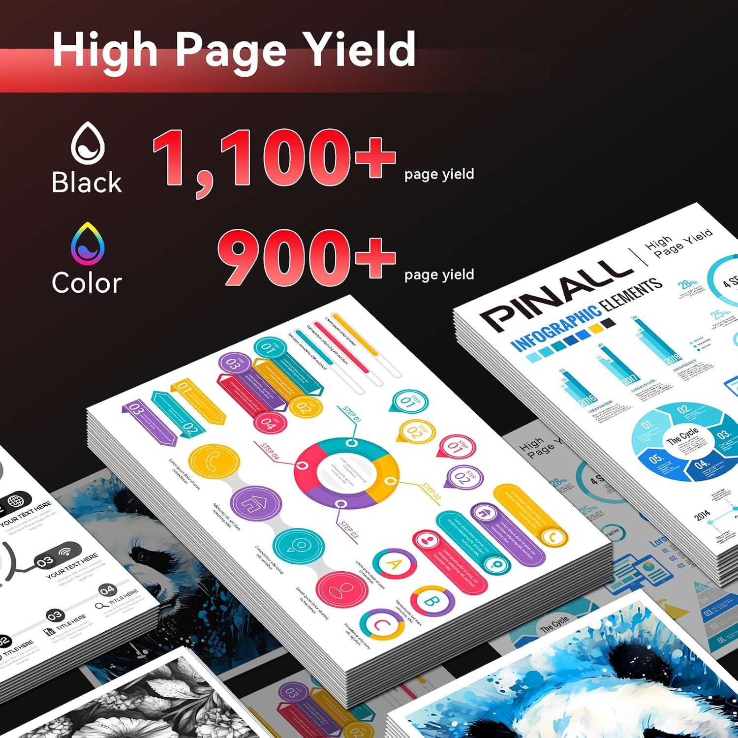 Thumbnail 2 de PINALL 205A (CF530A/CF531A/CF532A/CF533A) toner compatibile per HP Color LaserJet Pro MFP, pacchetto da 4 colori