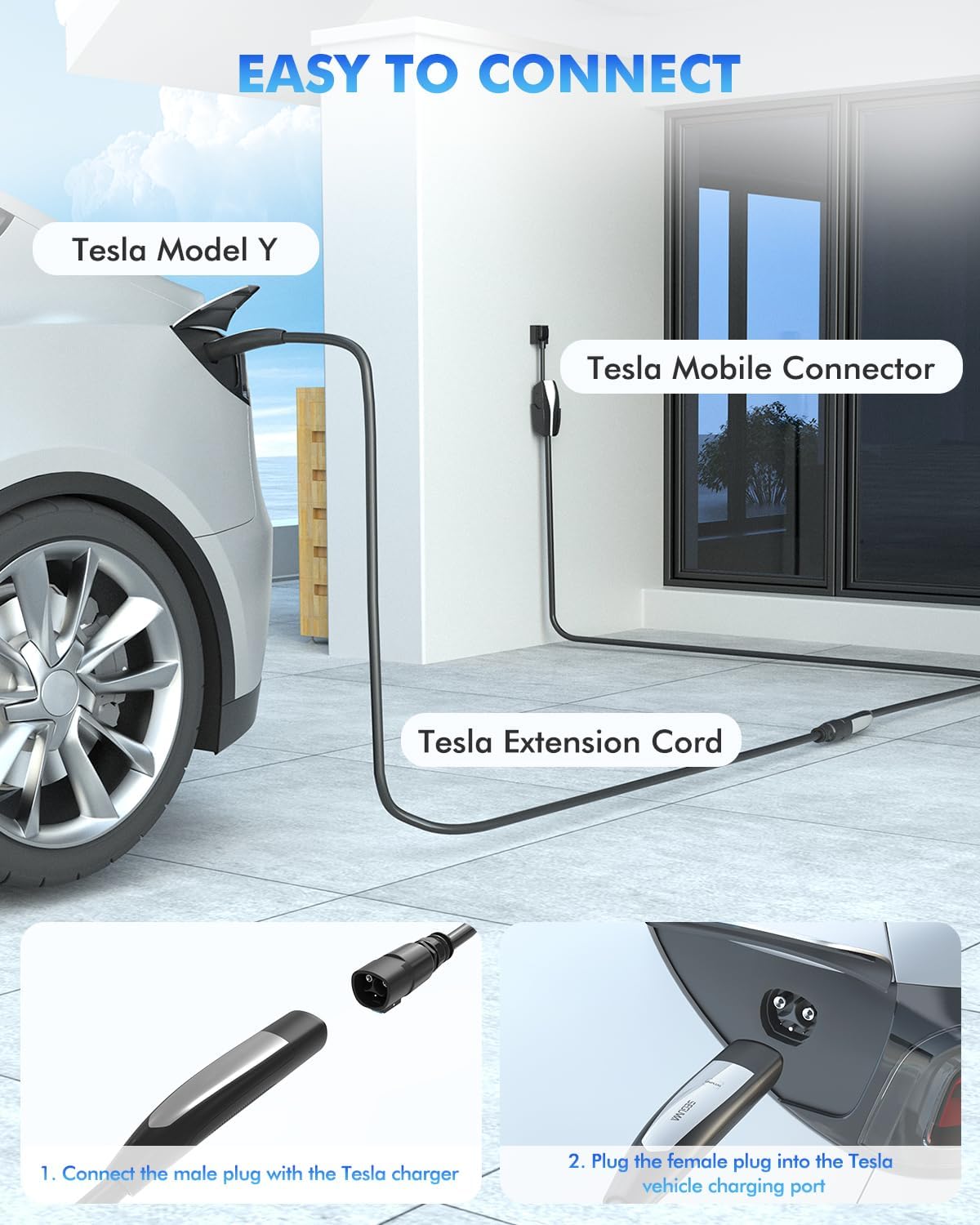Thumbnail 6 de SEGUMA EV Charger Extension Cable for Tesla (NACS), Up to 50A, 21ft 240V 12kW