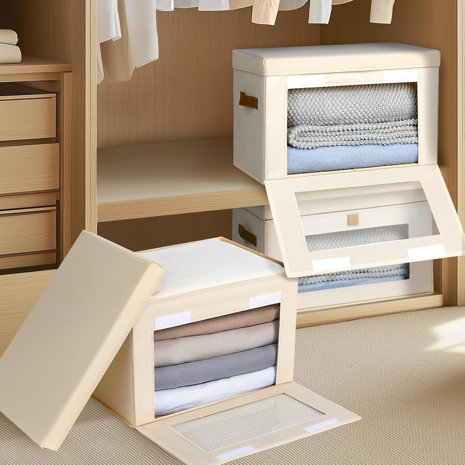 Detalle 2 de Homsorout Large Closet Storage Organizer 2-pack bins