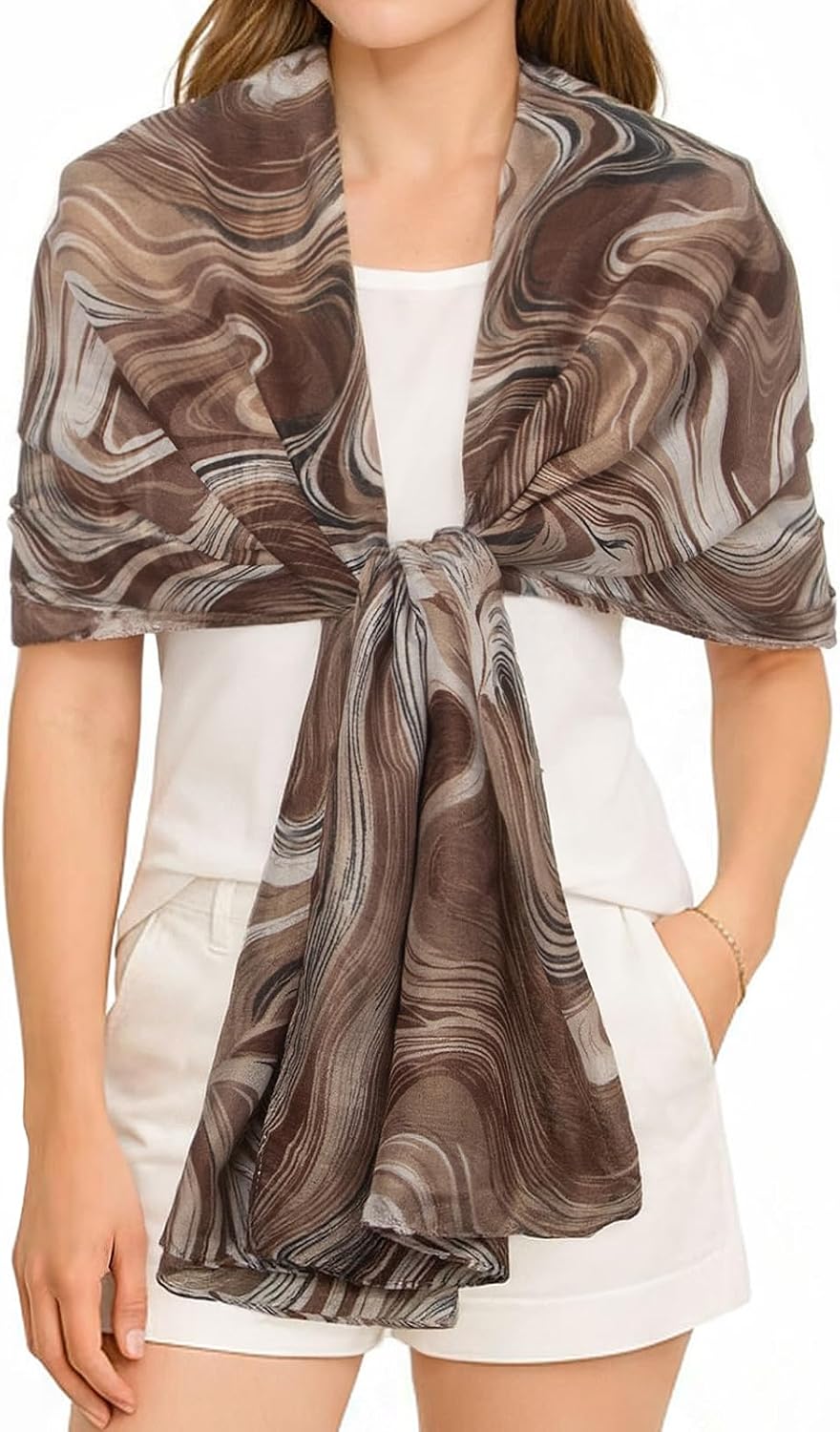 Thumbnail 4 de RIIQIICHY foulard da donna elegante in 100% poliestere, leggero e grande (180 x 90 cm)