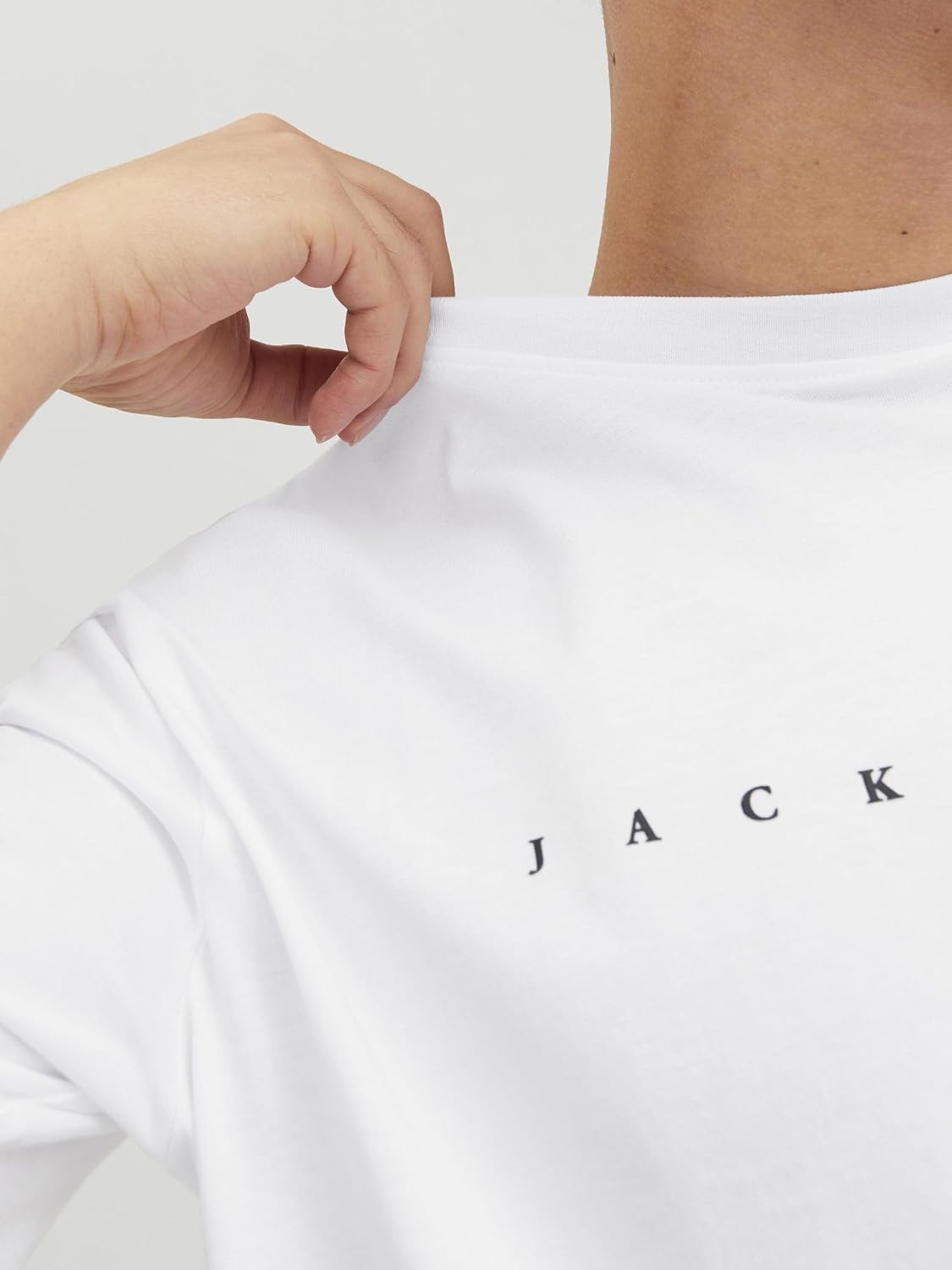 Detalle de Jack & Jones T-Shirt Logo Col Rond – T-shirt coton léger, coupe ample