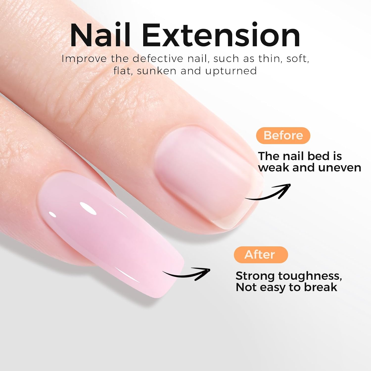 Detalle de TOMICCA Builder Gel 5-in-1 Rosa – UV-Gel für Nagelverlängerung, Reparatur und Dekor