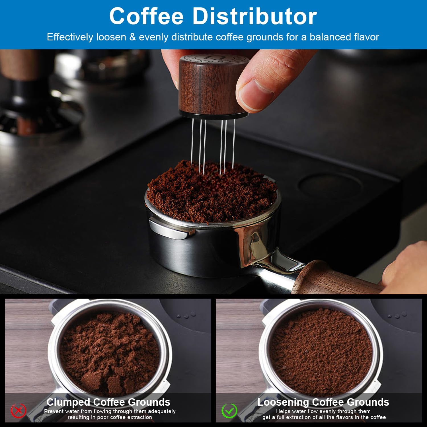 Detalle de XIXUBX Espresso Tamper and WDT Tool, 58.35 mm