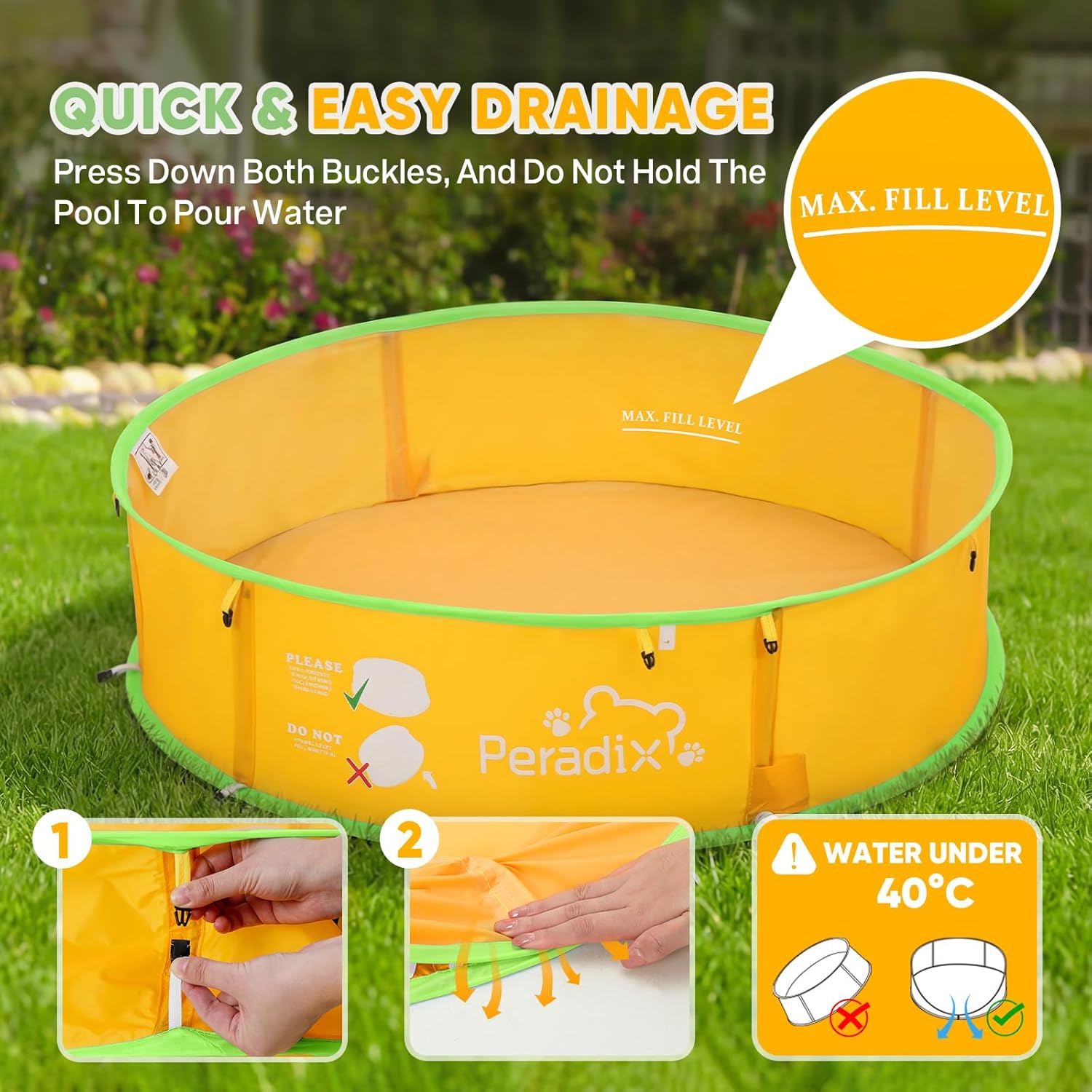 Thumbnail 4 de Peradix 4 in 1 Pop Up Baby Planschbecken – Mobiler Babypool mit UV-Schutz, Zelt, Moskitonetz und Bällebad