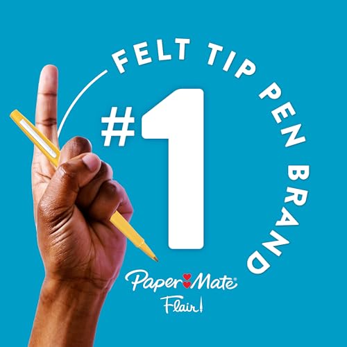 Detalle de Paper Mate Flair Felt Tip Pens, Medium Point (0.7mm), 24-Color Assortment