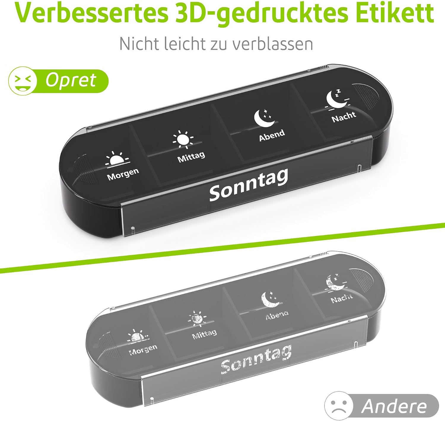 Thumbnail 5 de Tablettenbox Opret 7 Tage mit 4 Fächern