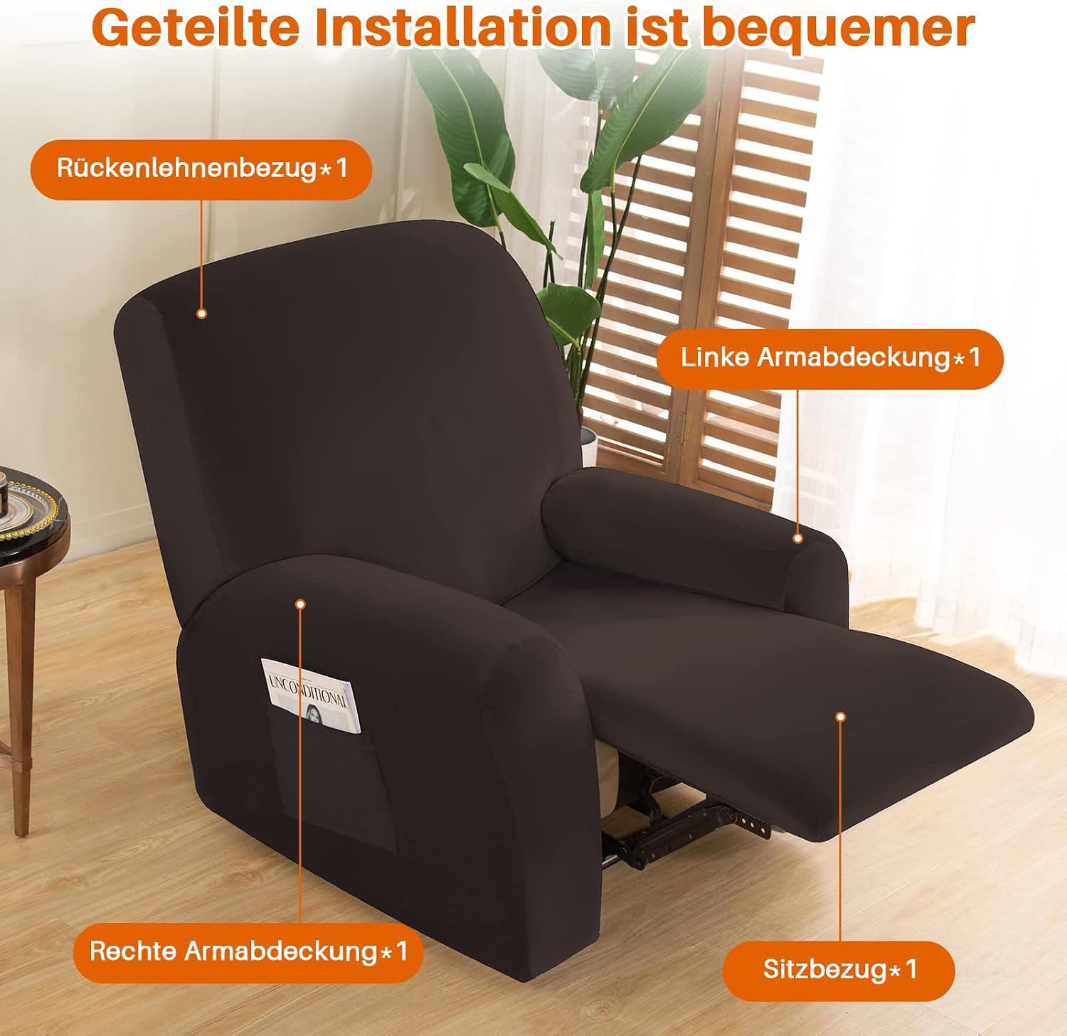 Thumbnail 2 de OKYUK Rivestimento per poltrona relax elasticizzato 4 pezzi