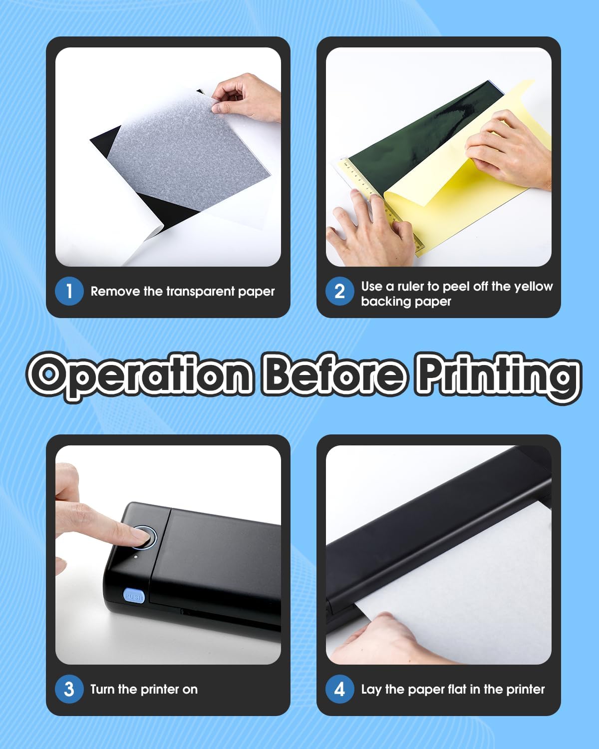 Thumbnail 5 de Phomemo M08F thermocopieur de tatouage portable (imprimante de stencils) avec 10 feuilles de papier