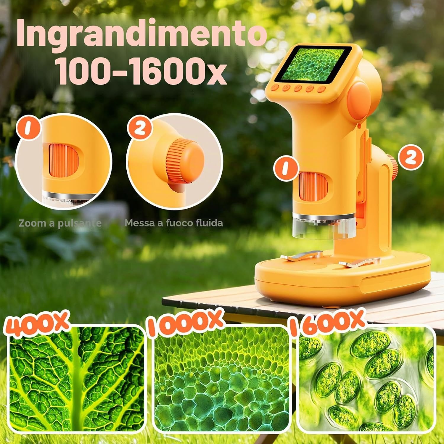 Thumbnail 2 de HEWEIMEI 1600X microscopio digitale per bambini 2" con LED 🧪