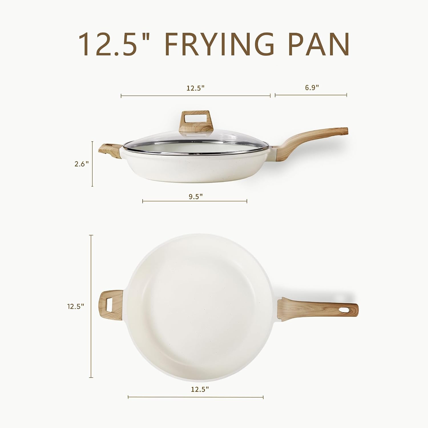 Detalle 2 de CAROTE 12.5 Inch Nonstick Frying Pan with Lid