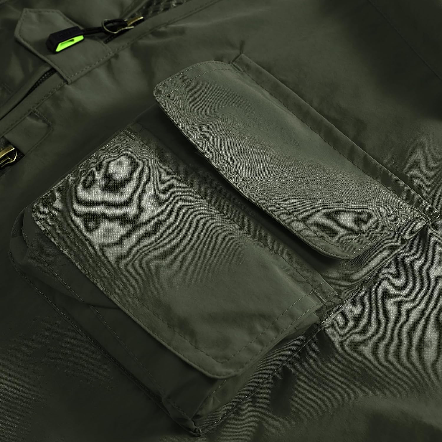 Detalle de Gilet de pêche YOUTHUP pour homme, léger et respirant avec 12 poches