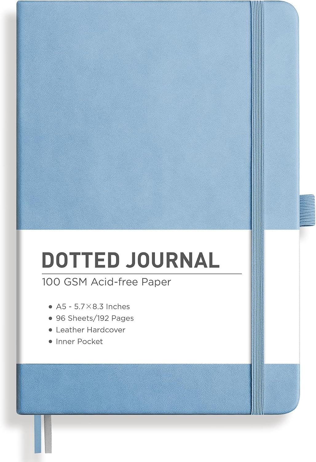 Detalle de RETTACY A5 Dotted Journal Notebook, 192 Pages, 100 GSM Paper, Light Blue
