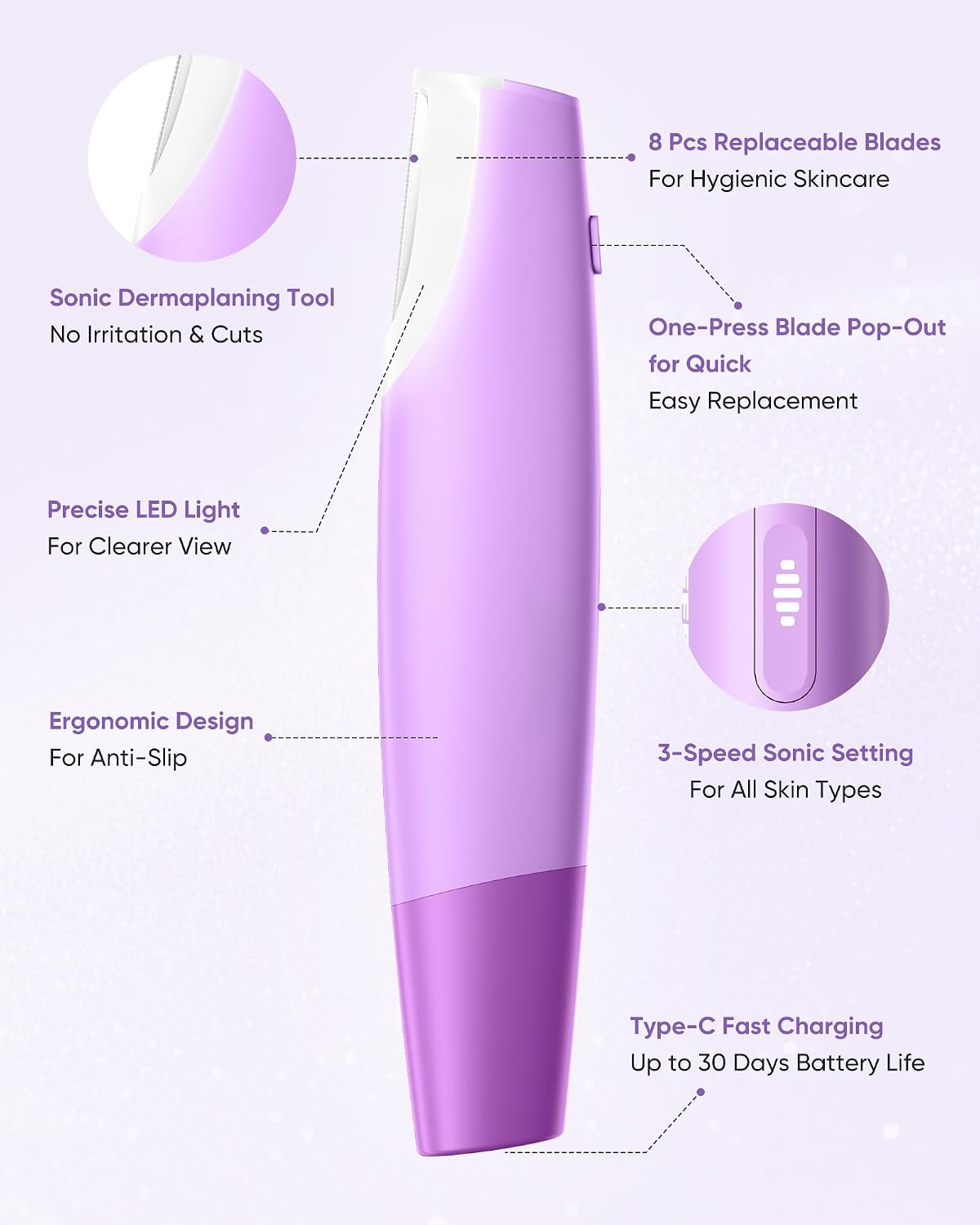 Detalle 1 de Dermaplaning Tool with 8 Blades