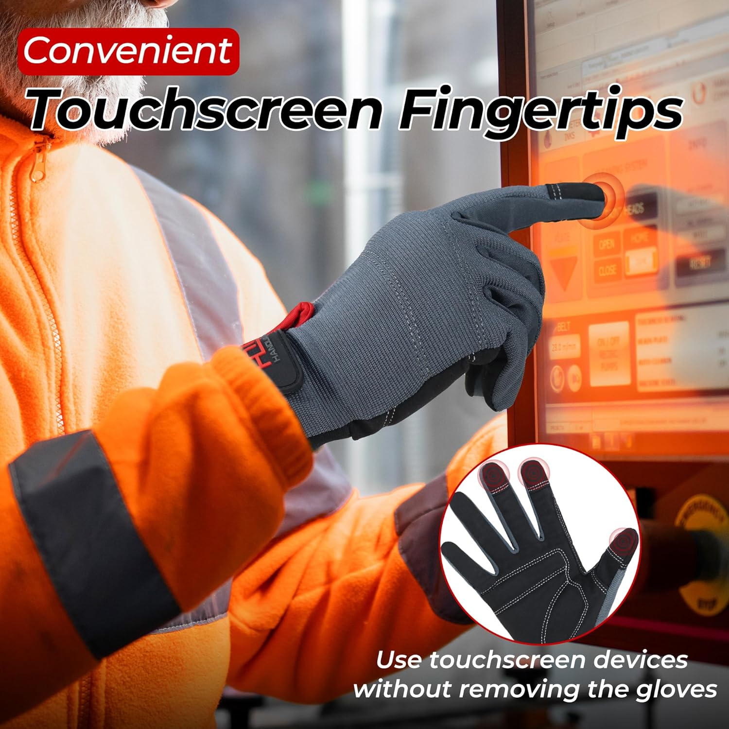 Detalle 2 de HANDLANDY Work Gloves for Men & Women with Touch Screen Utility Design