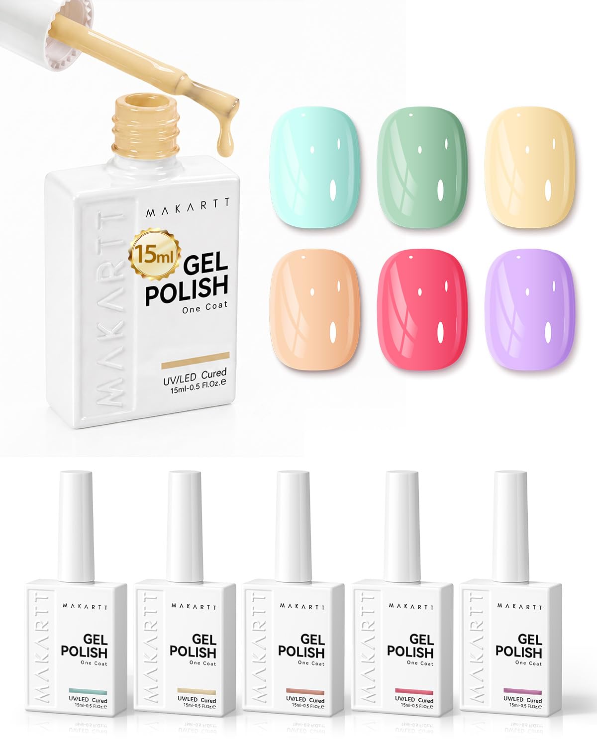 Detalle de Makartt Gel Nail Polish Set, 15 mL