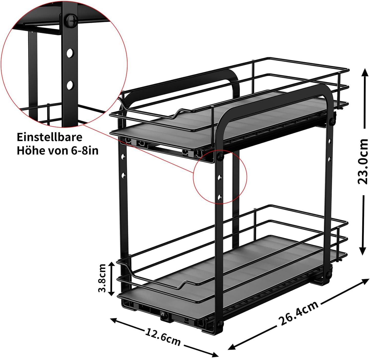 Detalle 2 de MAYZOLOP 2-Tier Pull-Out Spice Rack