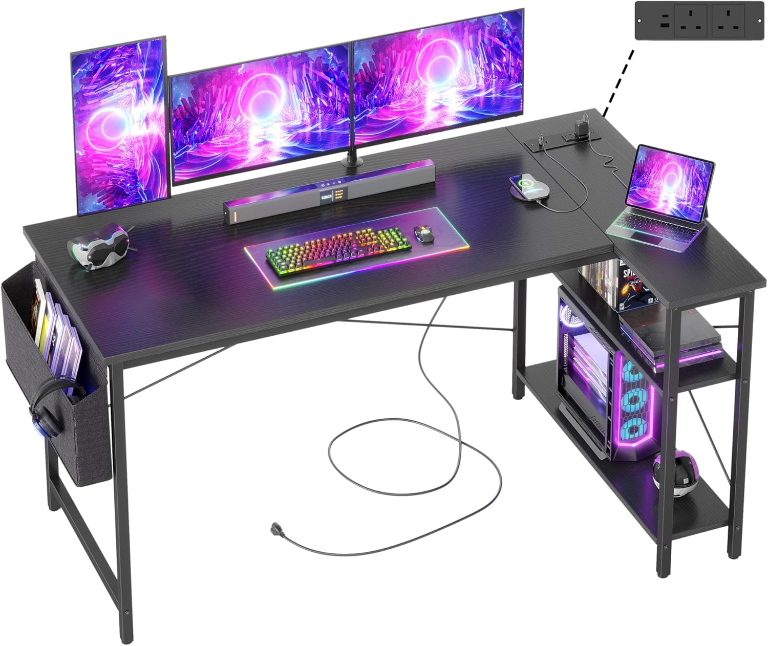 Detalle de BEXEVUE L-shaped desk with 140x70cm