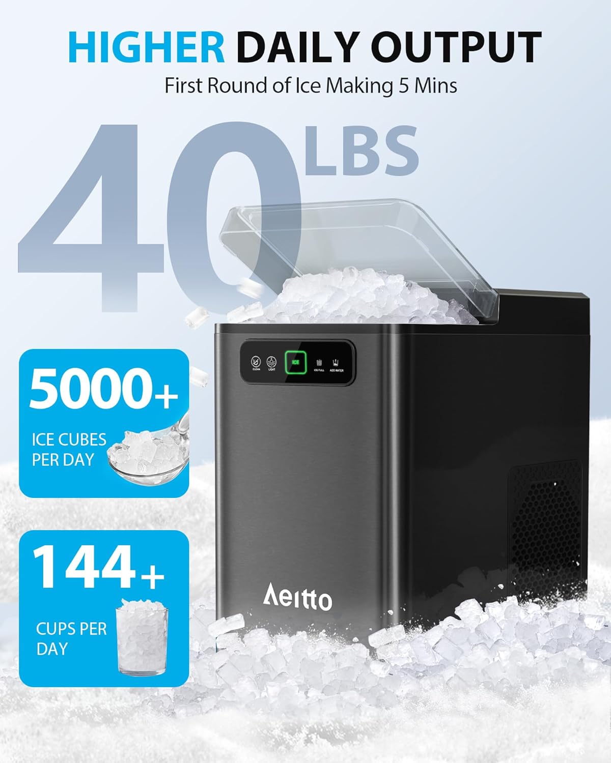 Thumbnail 2 de Aeitto Nugget Ice Maker 40 lbs/day