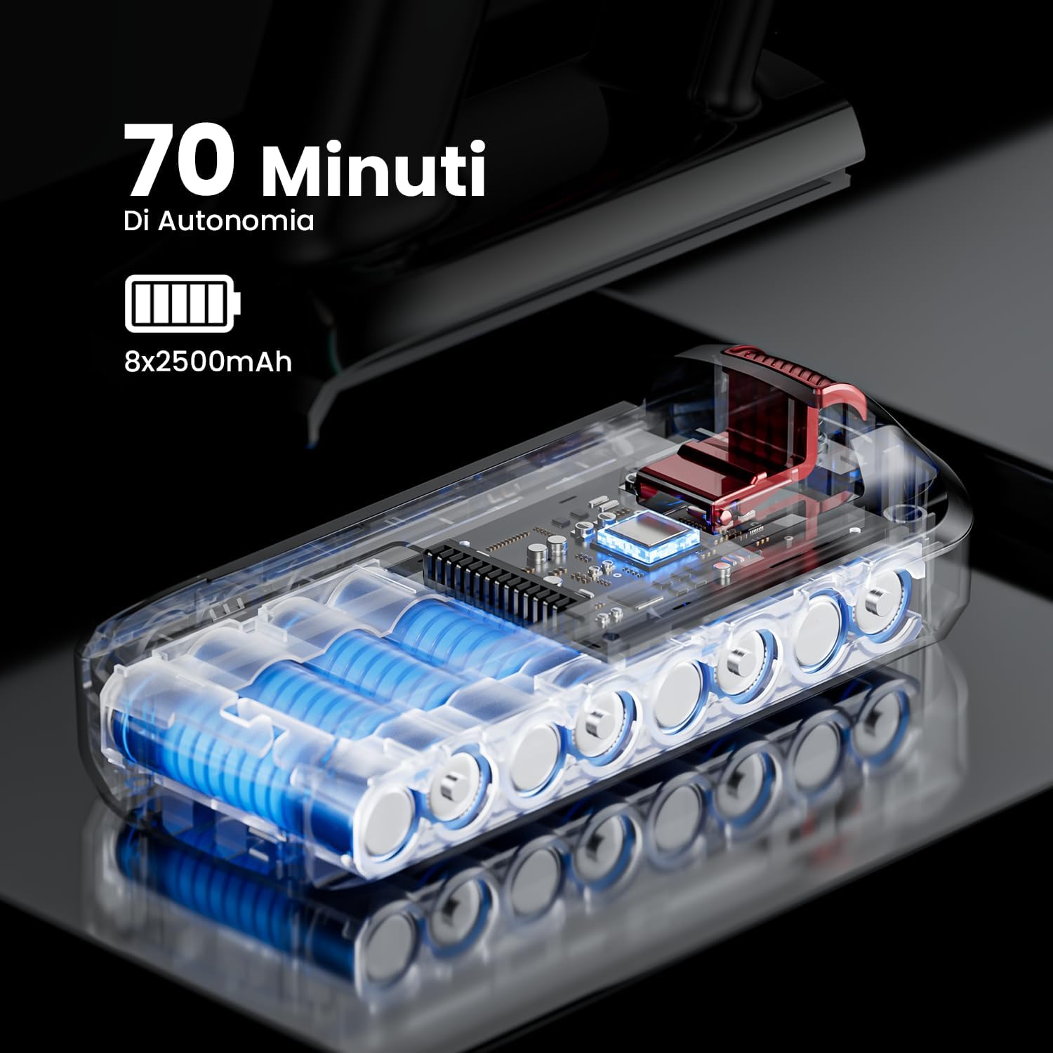 Thumbnail 2 de Aspirapolvere Senza Fili 650W/55KPa/70min – Scopa Elettrica Autoportante con LED, 1.8L, Anti-Groviglio e Touch OLED