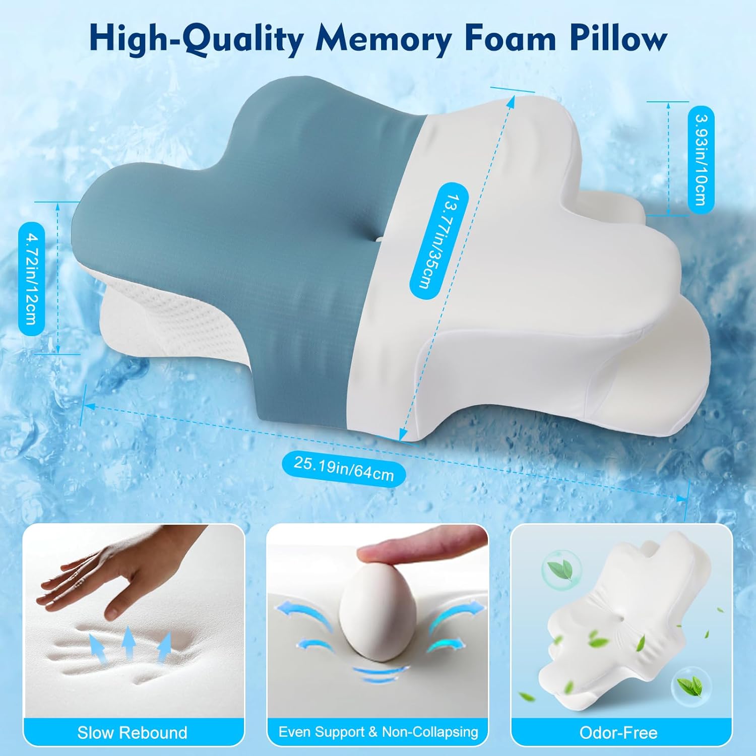 Thumbnail 4 de Hydomi Orthopedic Memory Foam Pillow 13cm