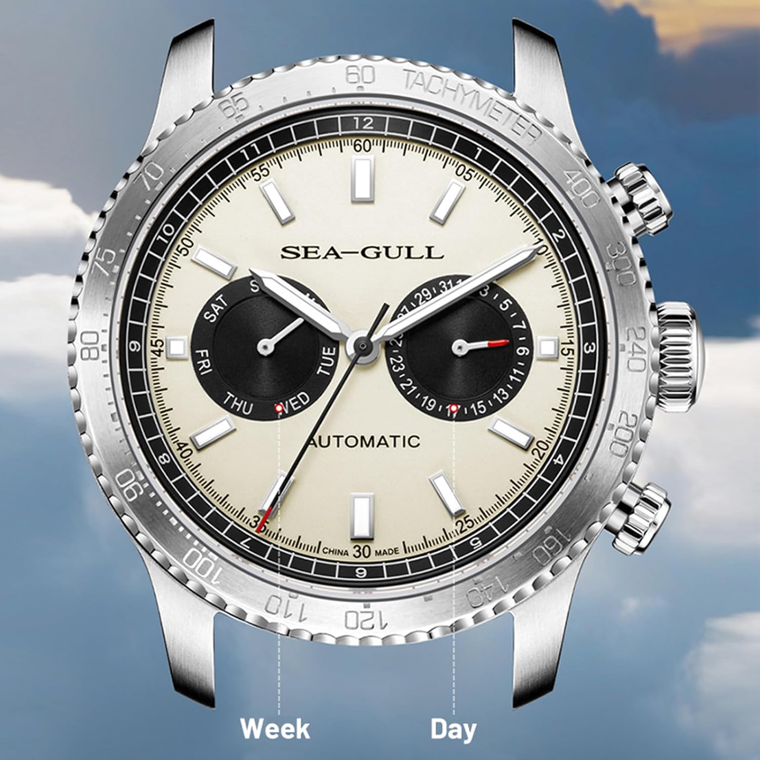 Detalle 2 de Sea Gull GMT 6177 montre automatique 43 mm