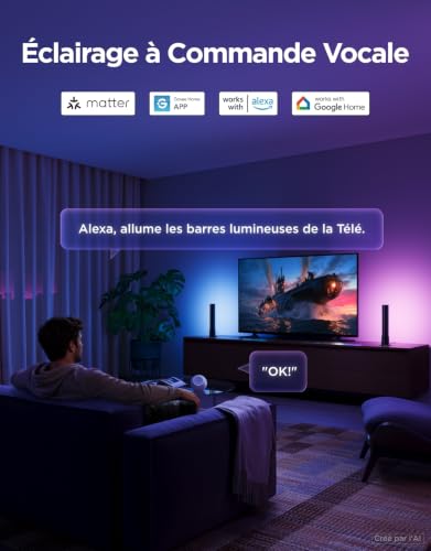 Thumbnail 4 de Govee Barre Lumineuse LED Intelligente pour TV – RGBICWW, Sync Musique et Commande Vocale