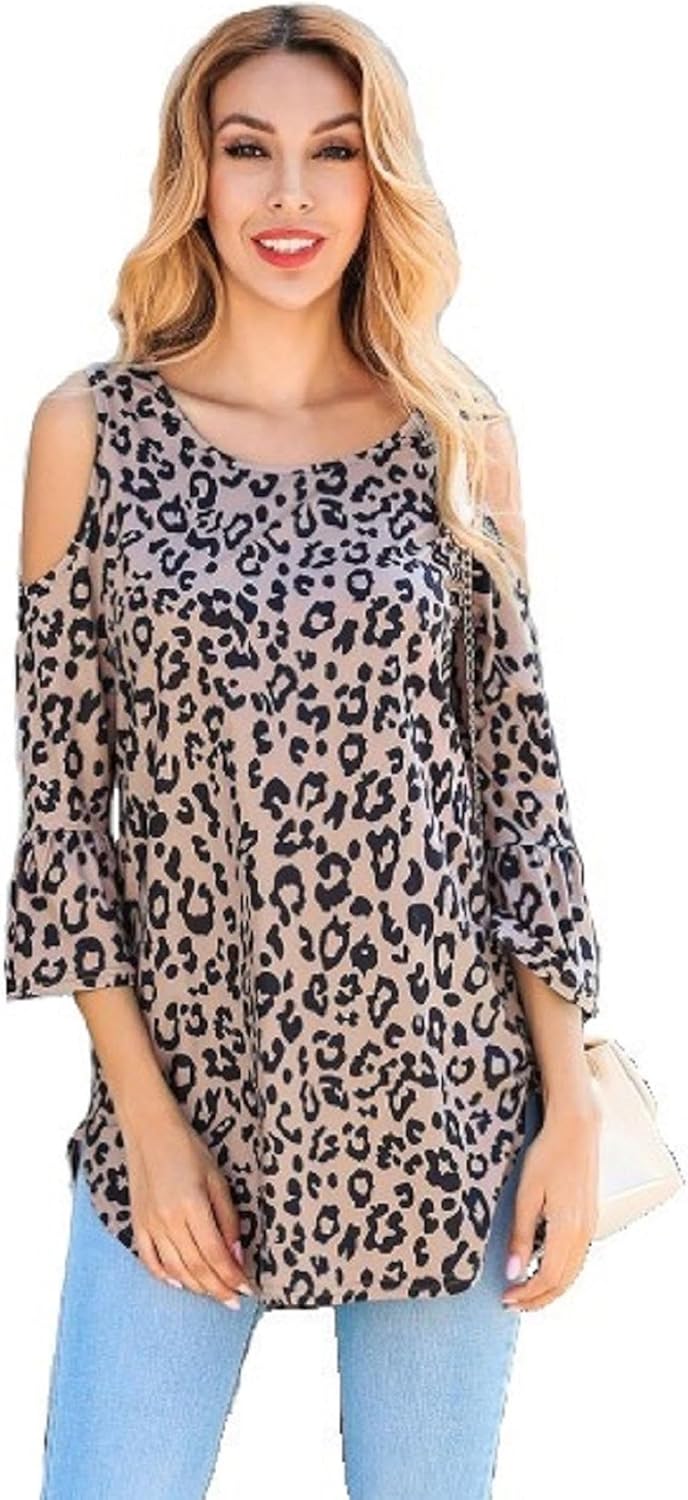 Thumbnail 6 de Women Cold Shoulder T-Shirt Loose Fit Casual Top