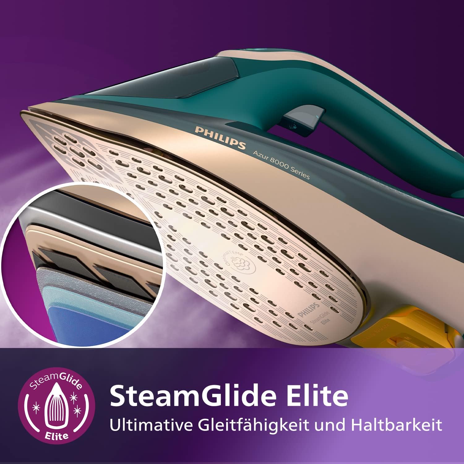 Thumbnail 6 de Philips Azur 8000 Serie Dampfbügeleisen DST8030/70 – OptimalTEMP, 3000 W, 70 g/min Dauerdampf